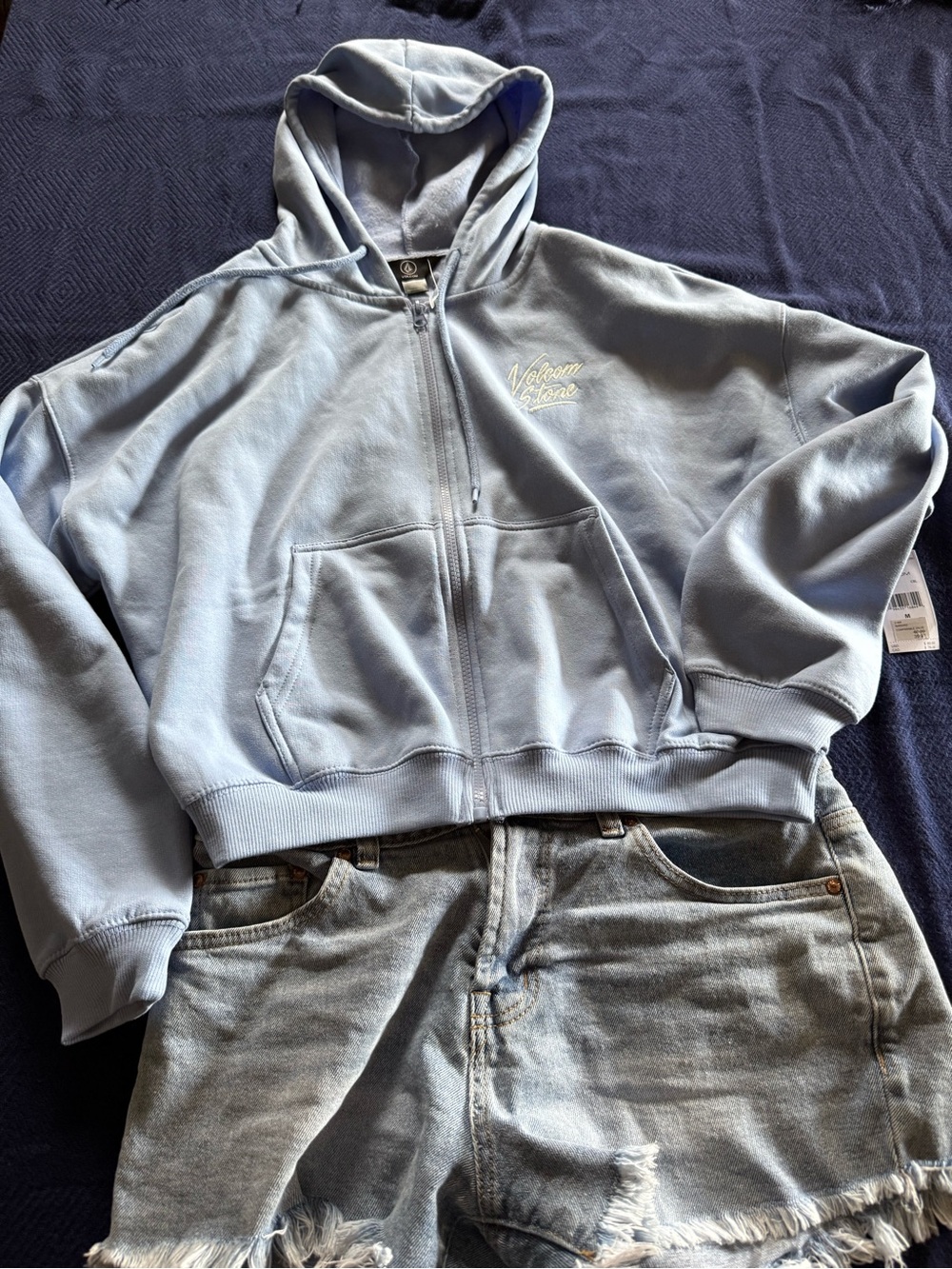 VOLCOM STONE true To This Hoodie Get Up Zip NWT M Blue Women’s